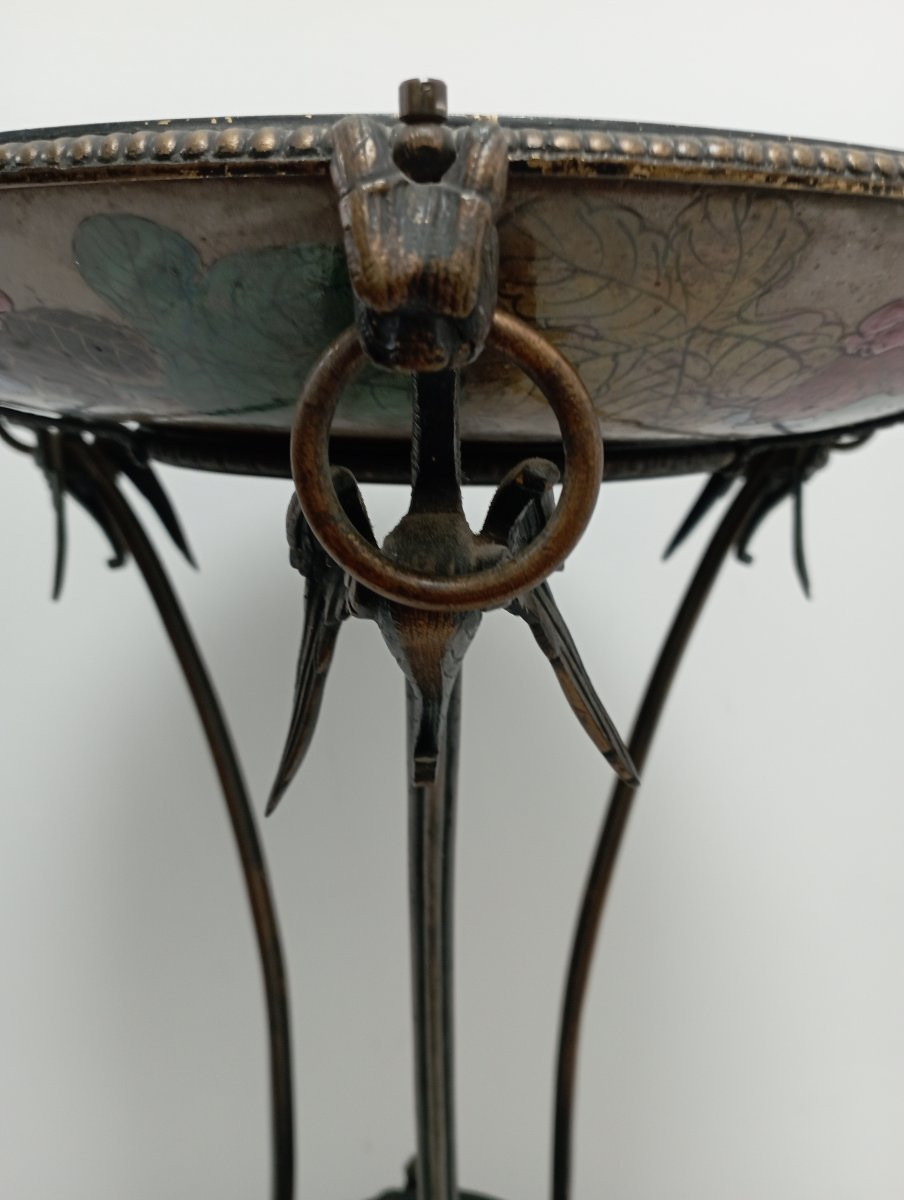 Guéridon porcelaine du Japon et bronze époque empire-photo-1