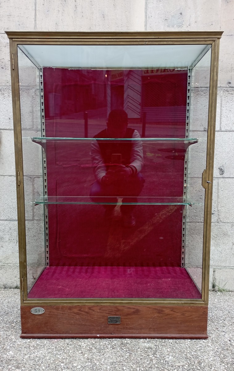 Early 20th Century Brass And Glass Shop Window