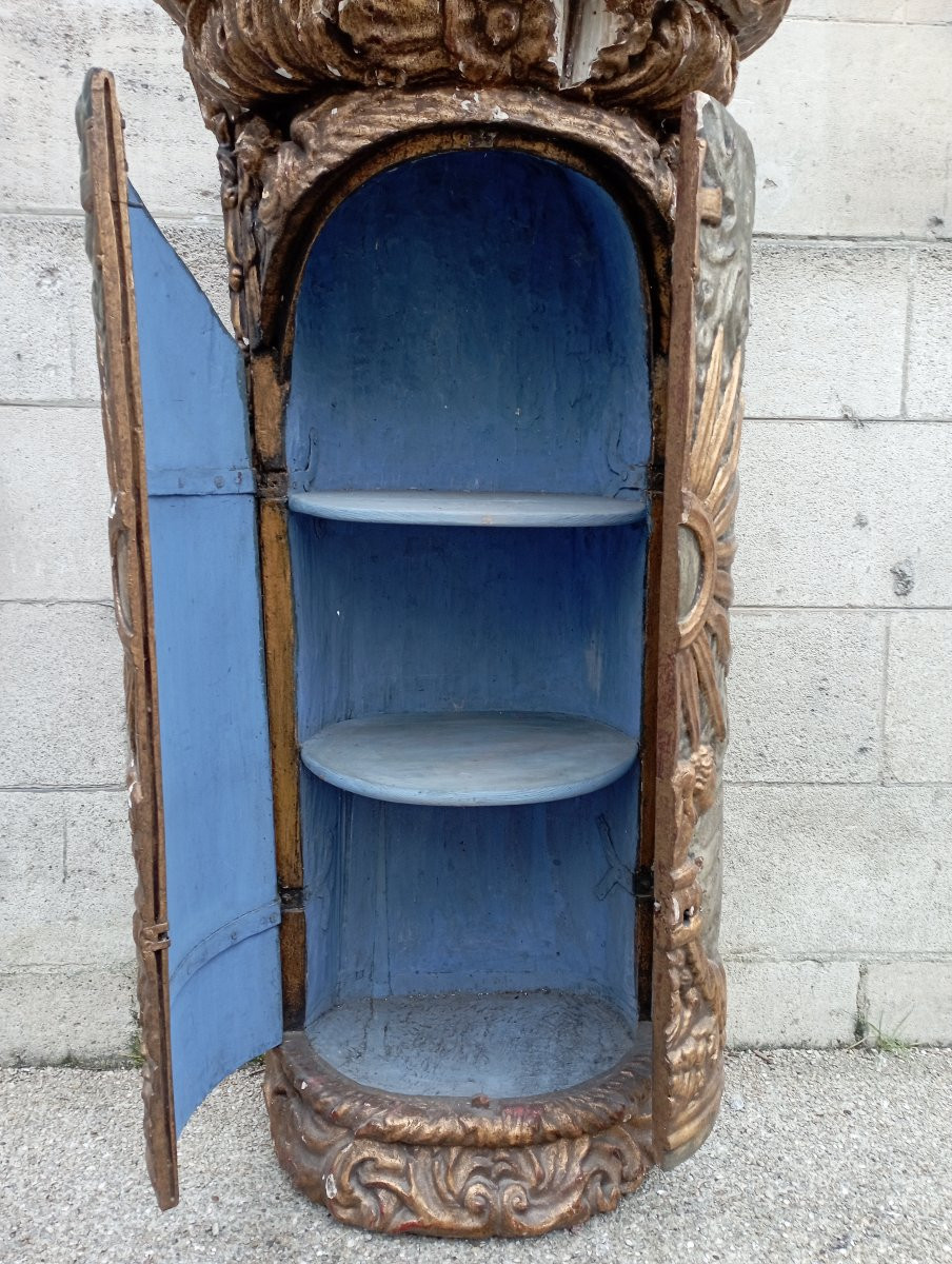 Tabernacle en bois doré du XVIII ème siècle-photo-2