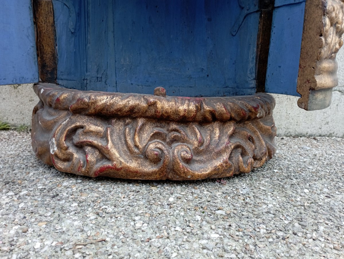 Tabernacle en bois doré du XVIII ème siècle-photo-3