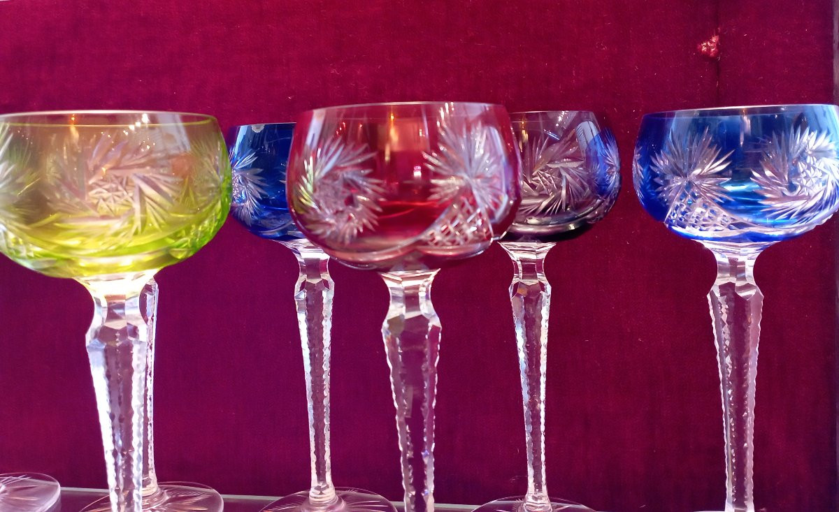 12 Colored Crystal Riesling Glasses-photo-2