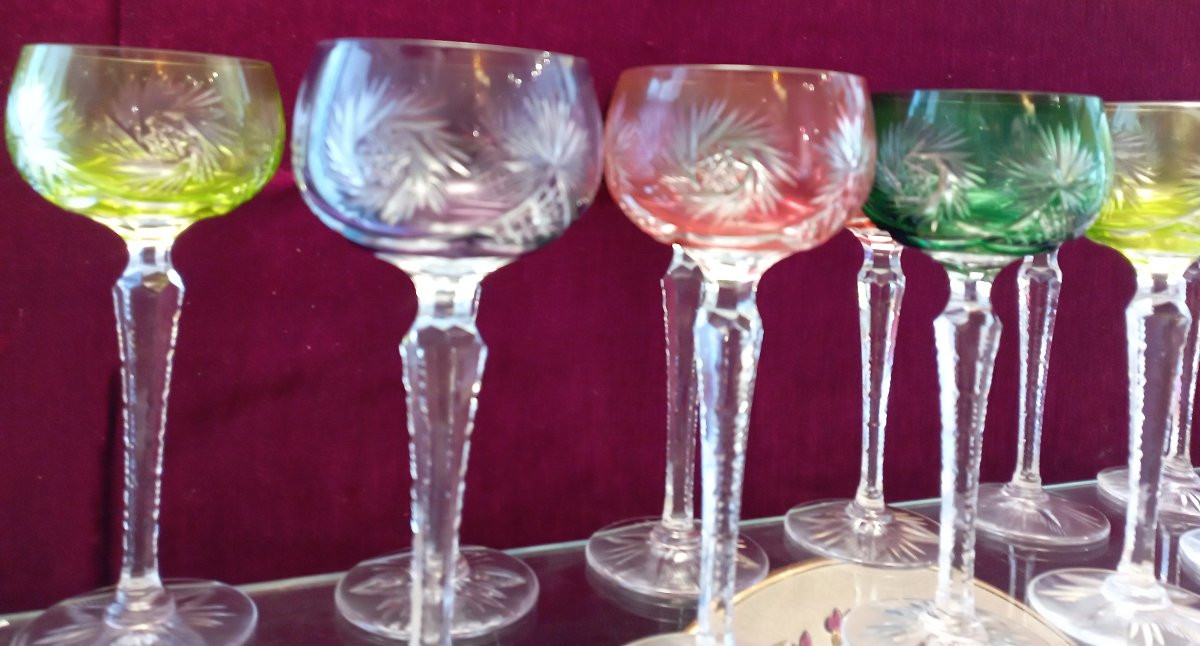 12 Colored Crystal Riesling Glasses-photo-3