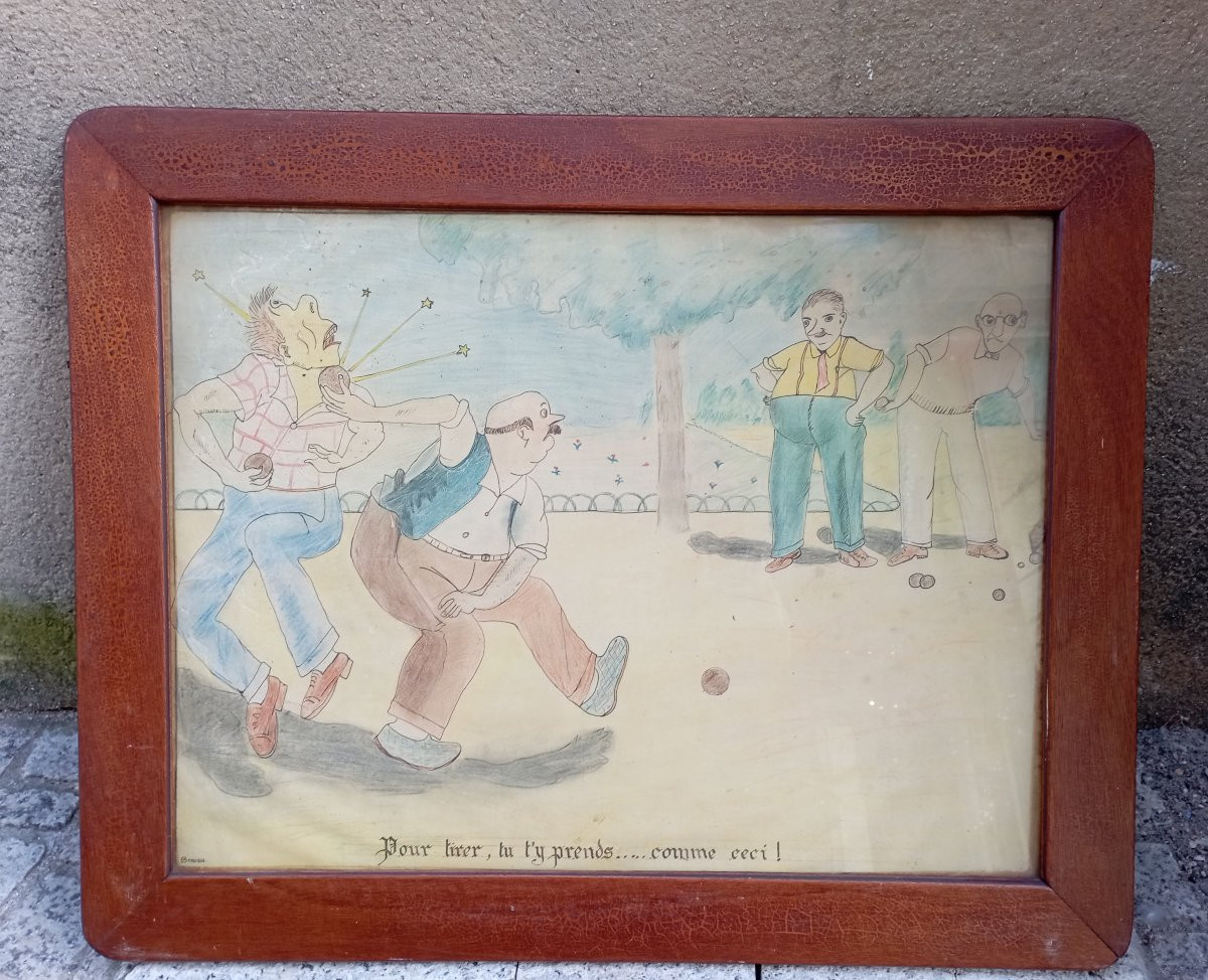 A Series Of Humorous Drawings About Pétanque.-photo-2