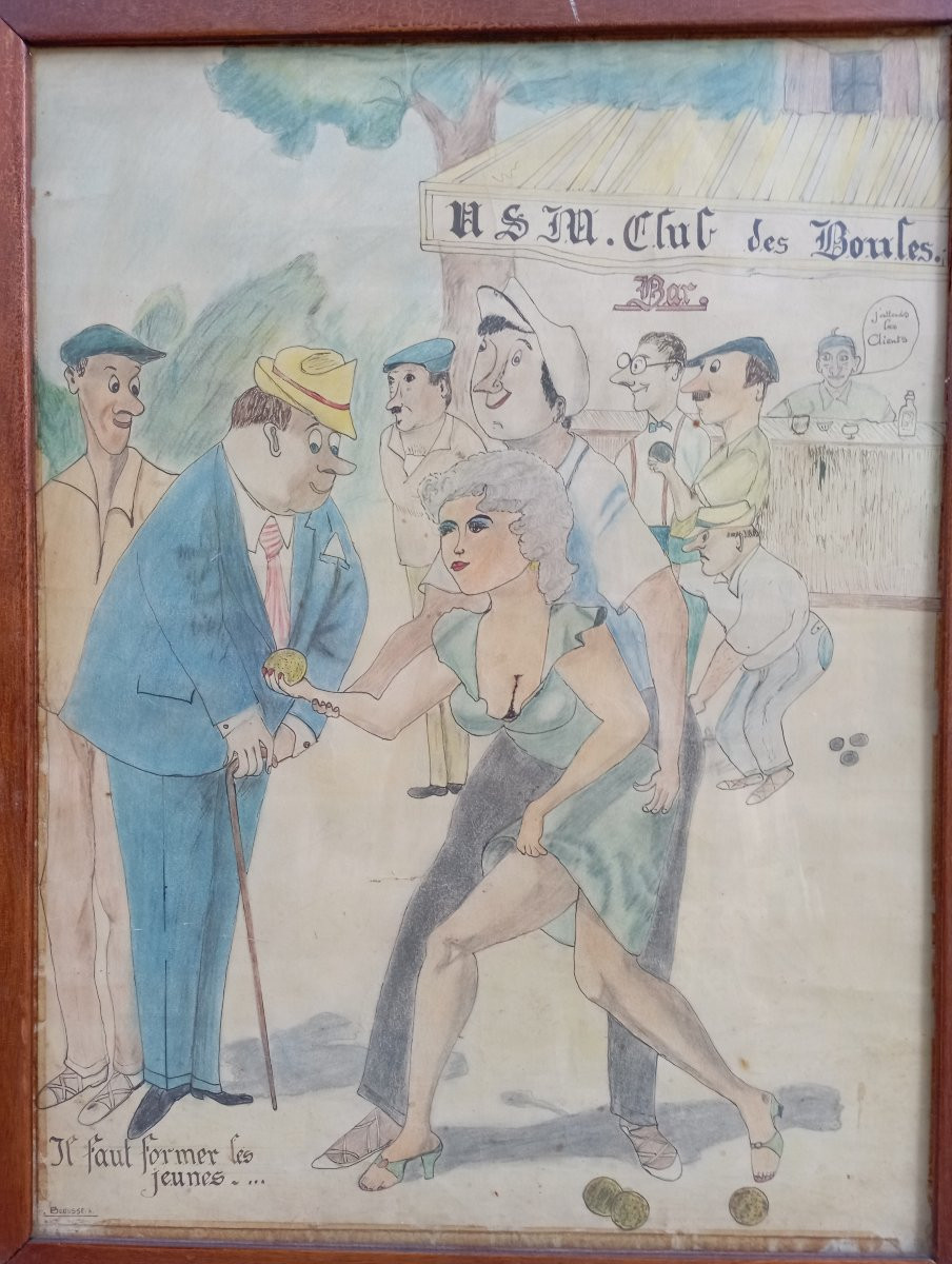 A Series Of Humorous Drawings About Pétanque.-photo-4