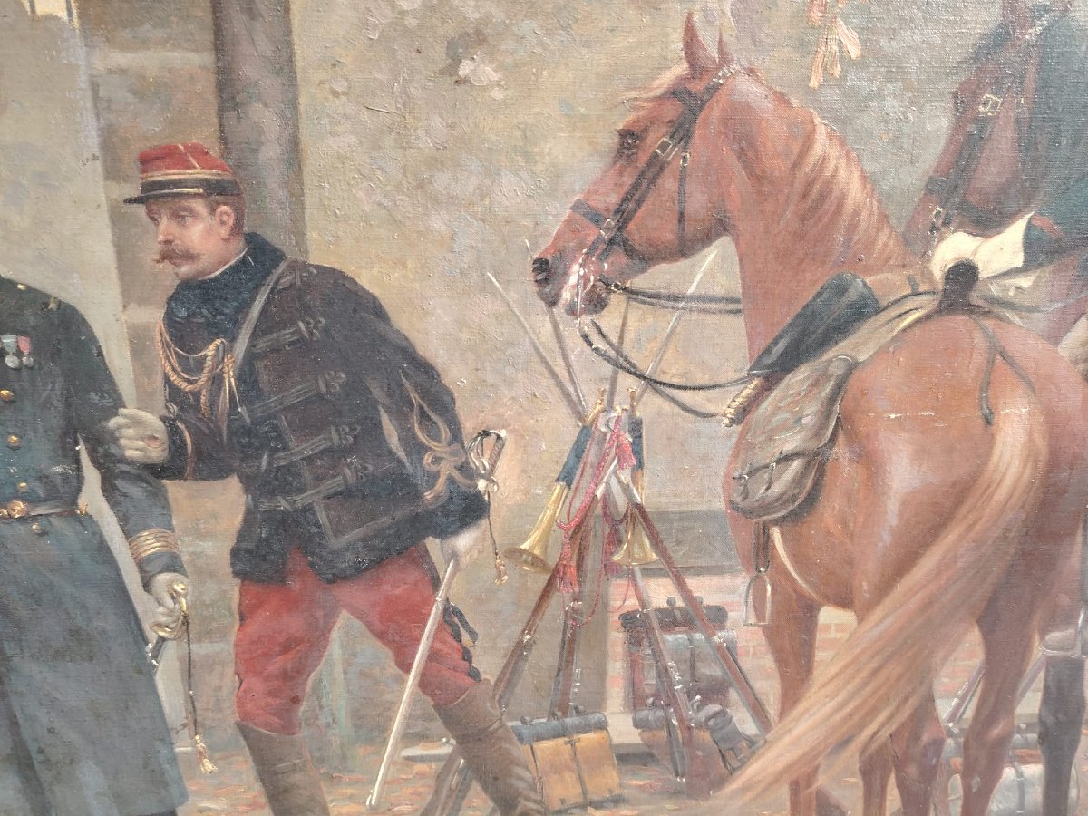 Large Format Oil On Canvas By Emile Brisset-photo-3