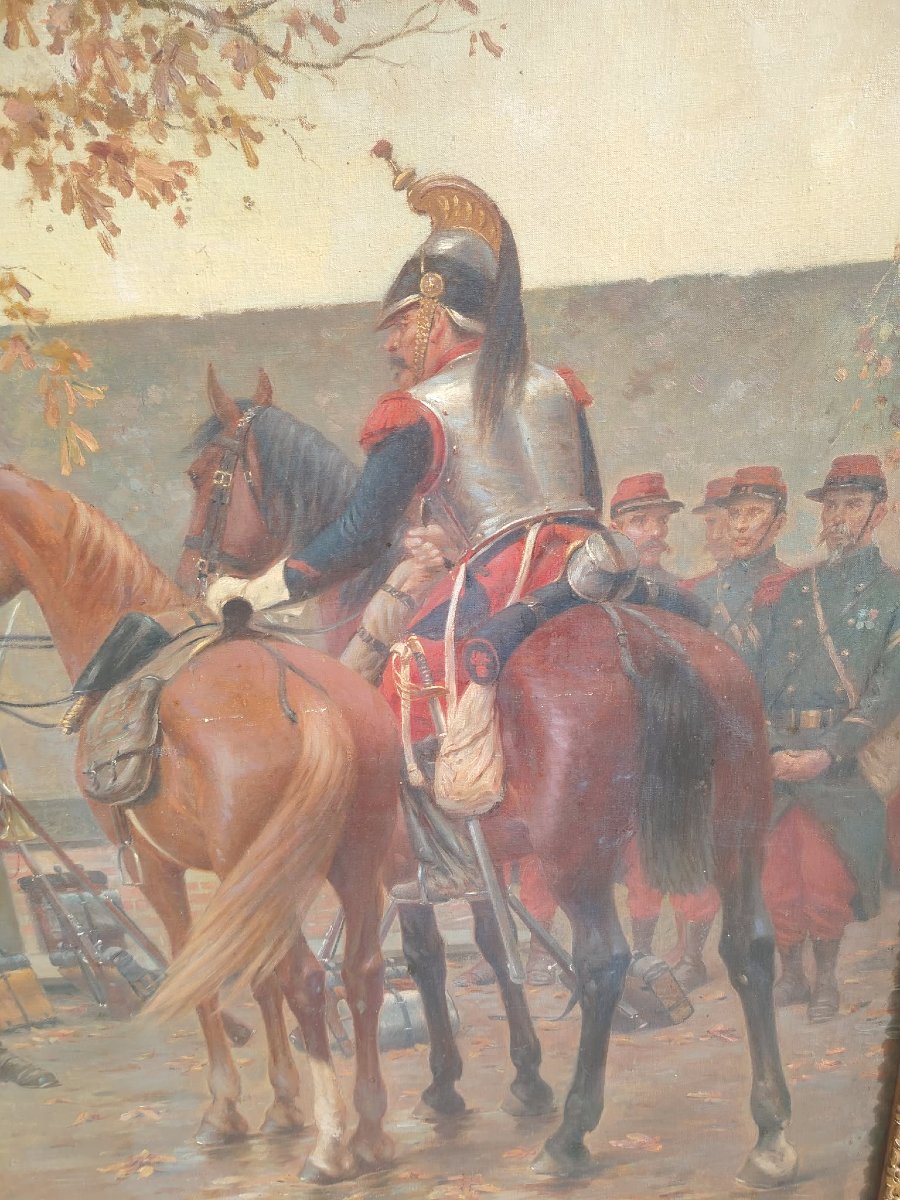 Large Format Oil On Canvas By Emile Brisset-photo-2