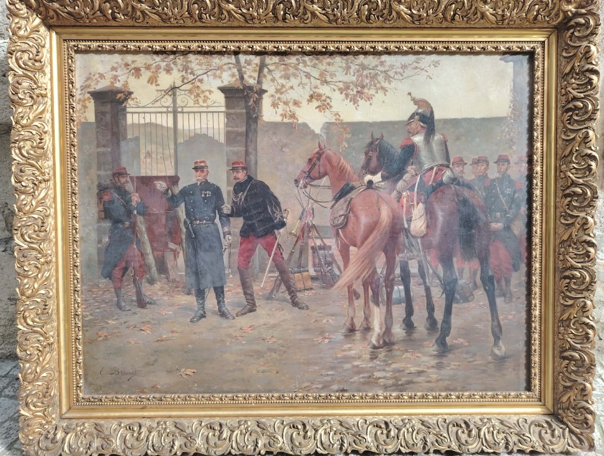 Large Format Oil On Canvas By Emile Brisset