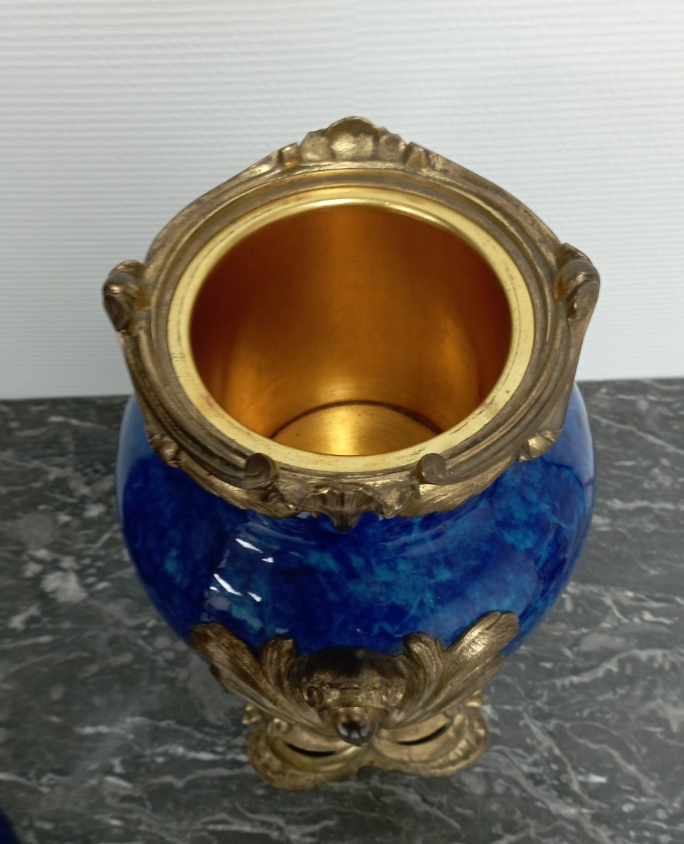 Vase en faïence de Sèvres XIX ème siècle -photo-4