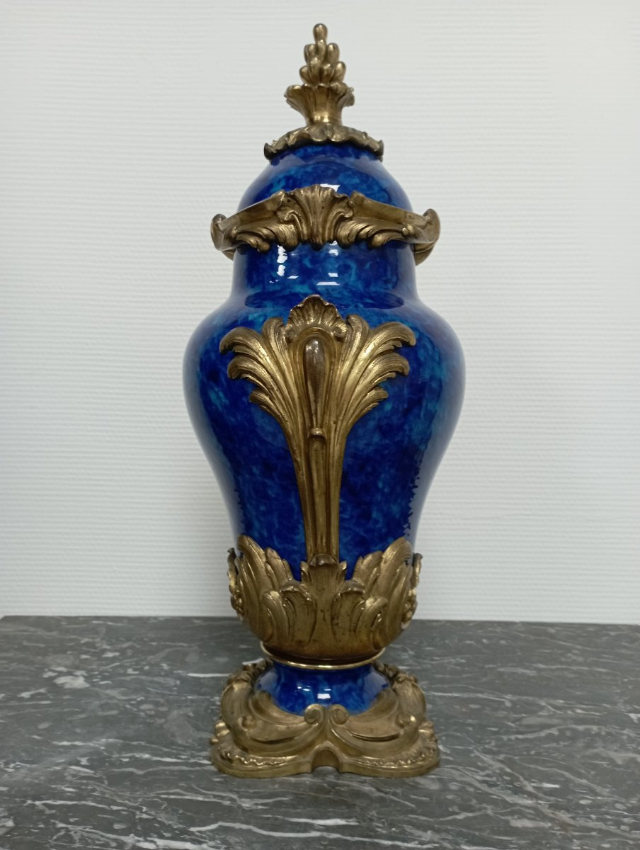 Vase en faïence de Sèvres XIX ème siècle -photo-1