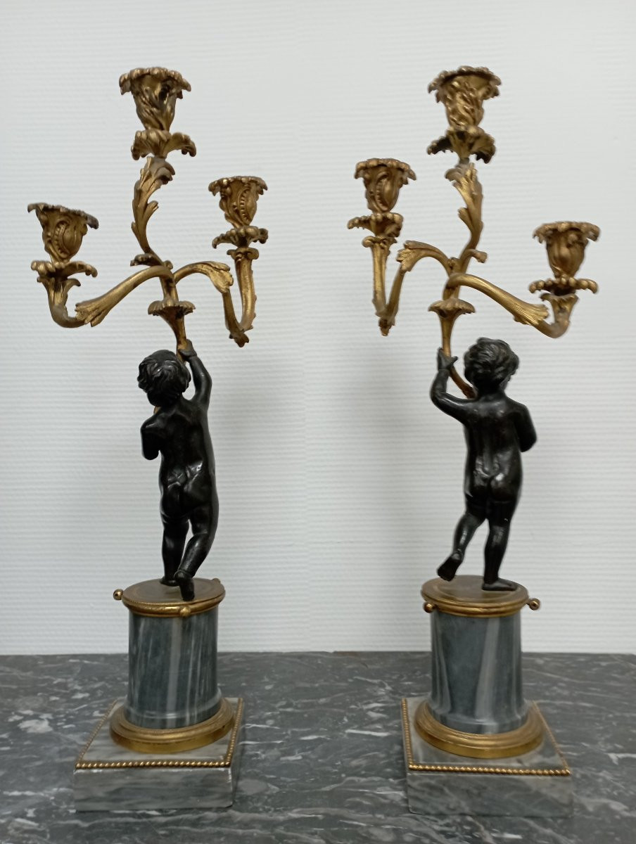 Pair Of Louis XVI Period Candelabra-photo-4