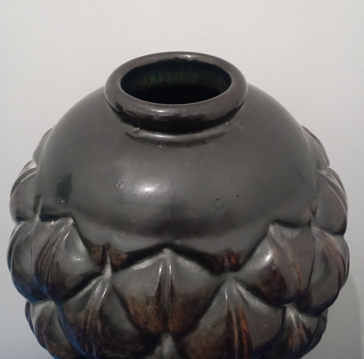 Vase ''Pin d'Afrique''  de J. Mougin école de Nancy-photo-3