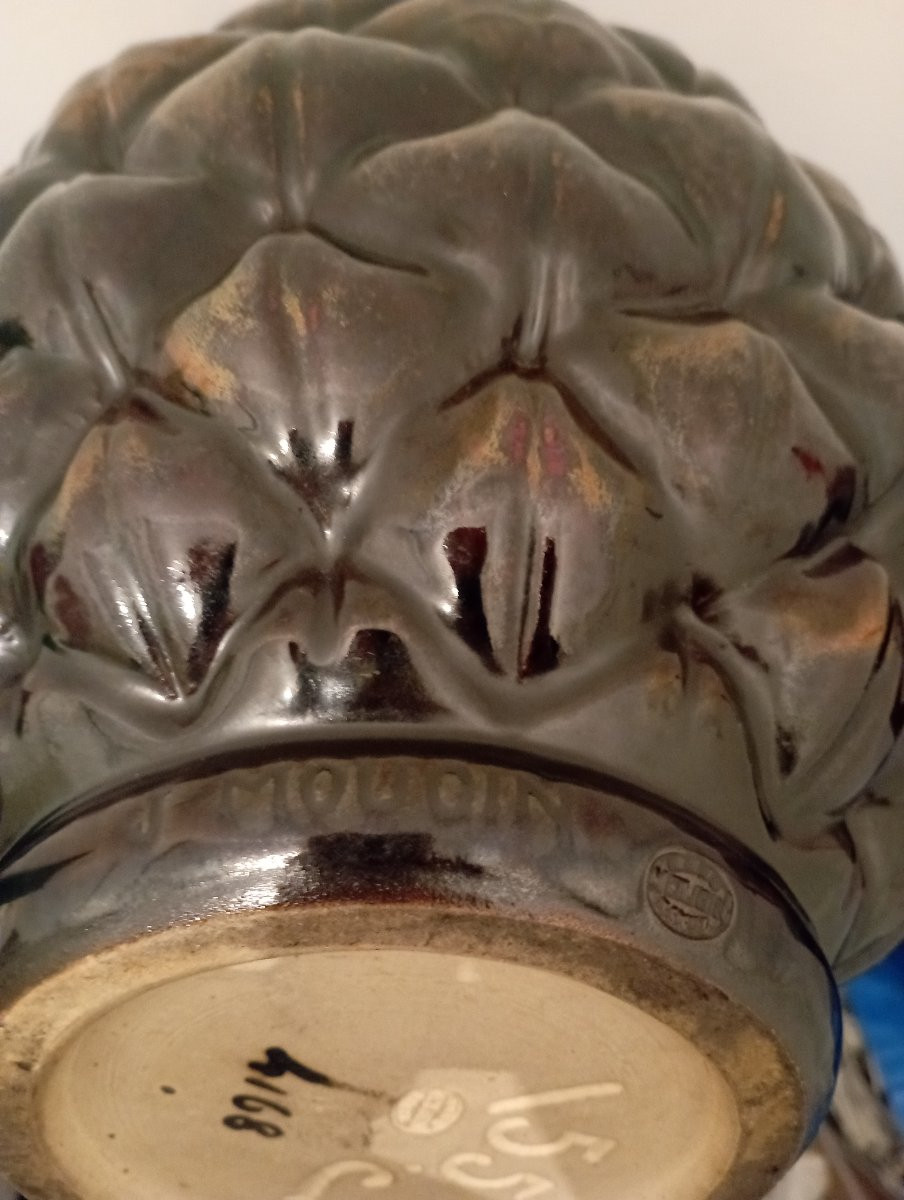 Vase ''Pin d'Afrique''  de J. Mougin école de Nancy-photo-1