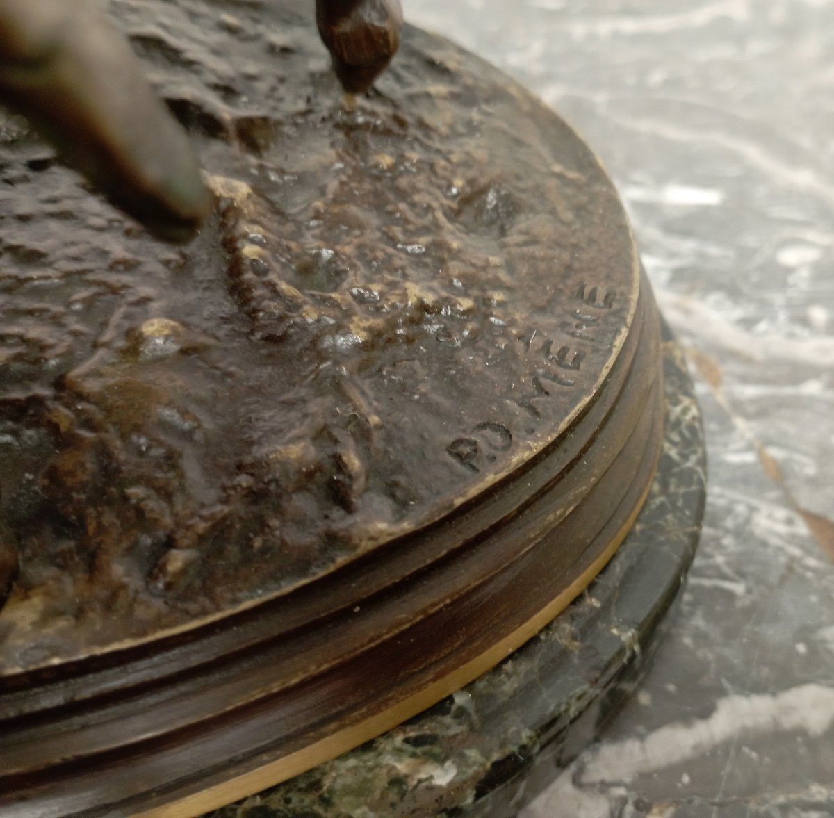 '' Arabian Mare And Her Foal'' Bronze Sculpture By Pierre Jules Mène-photo-3