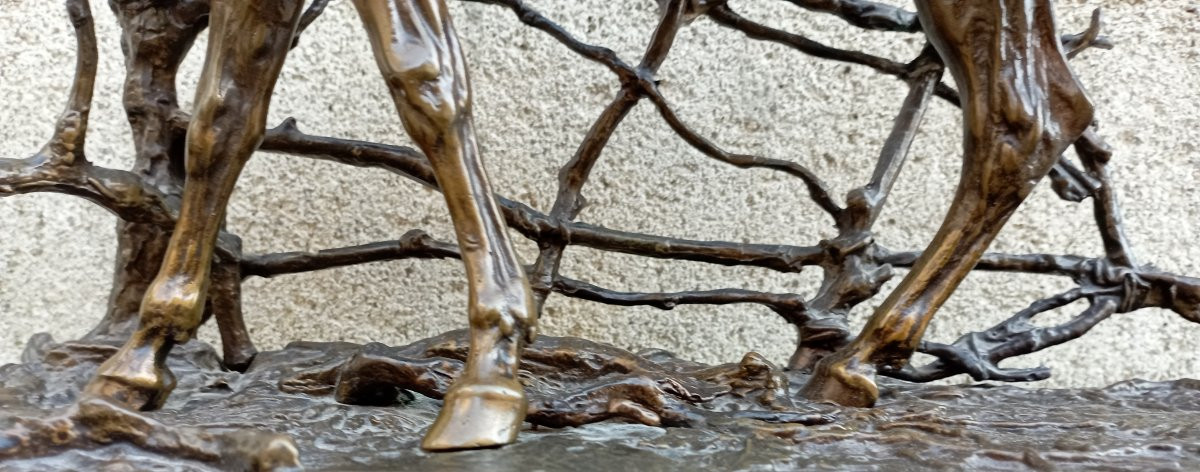 '' Djinn Arabian Stallion '' Bronze Sculpture By Pierre-jules Mène-photo-4