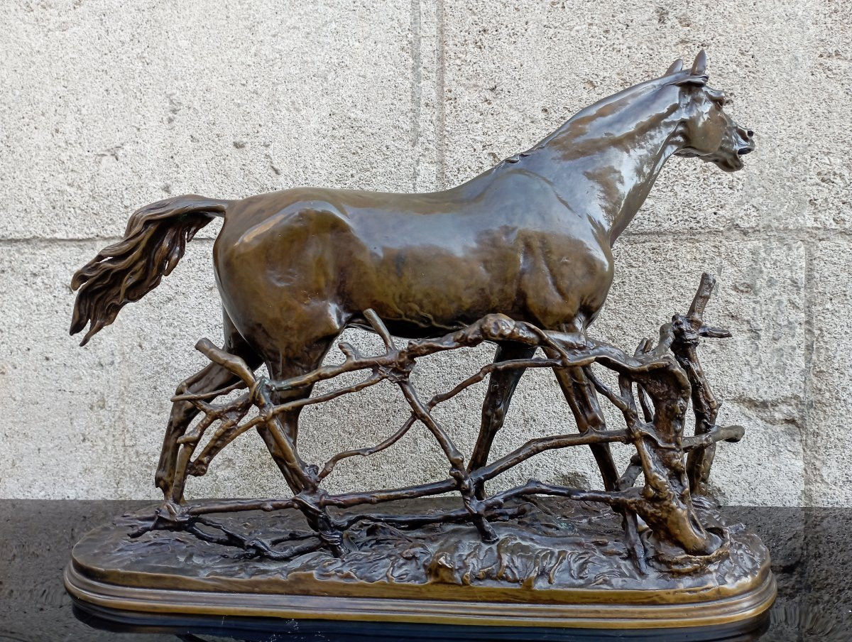 '' Djinn Arabian Stallion '' Bronze Sculpture By Pierre-jules Mène-photo-1