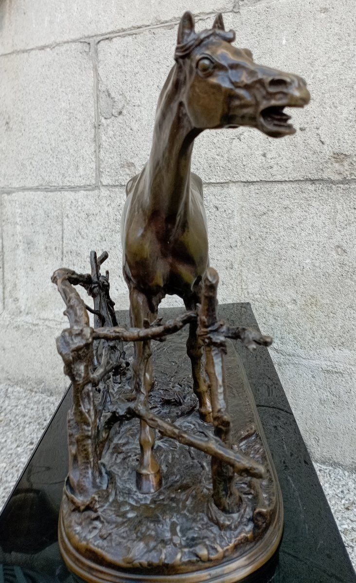 '' Djinn Arabian Stallion '' Bronze Sculpture By Pierre-jules Mène-photo-2