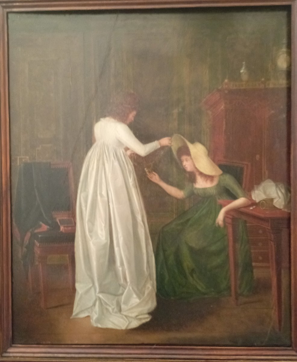 Huile sur panneau du XIX ème siècle-photo-2