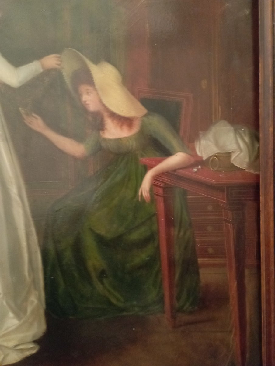 Huile sur panneau du XIX ème siècle-photo-3