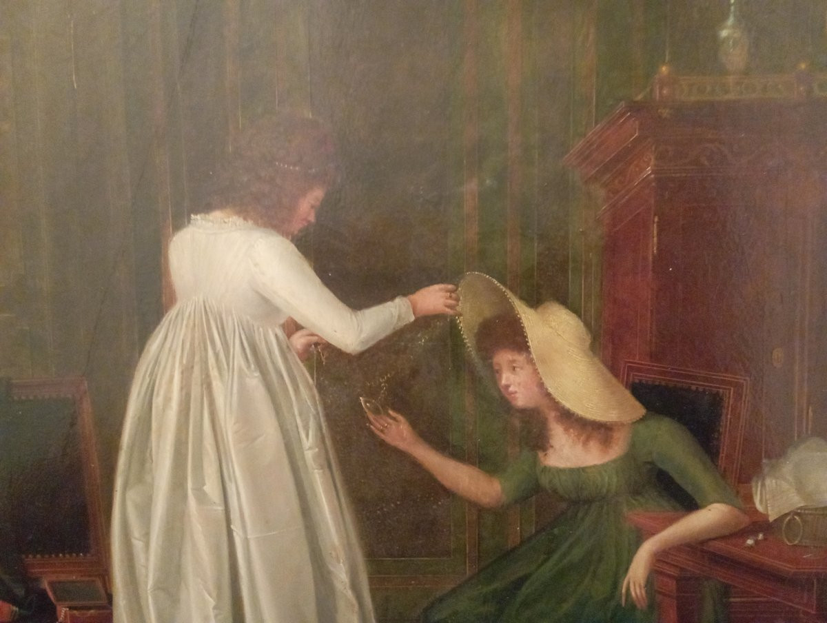 Huile sur panneau du XIX ème siècle-photo-4