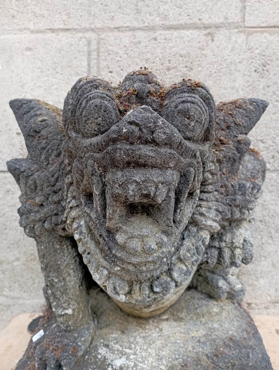 Statue de lion en pierre de Bali-photo-2