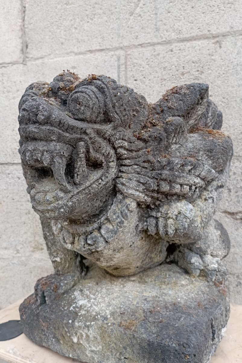 Statue de lion en pierre de Bali-photo-3