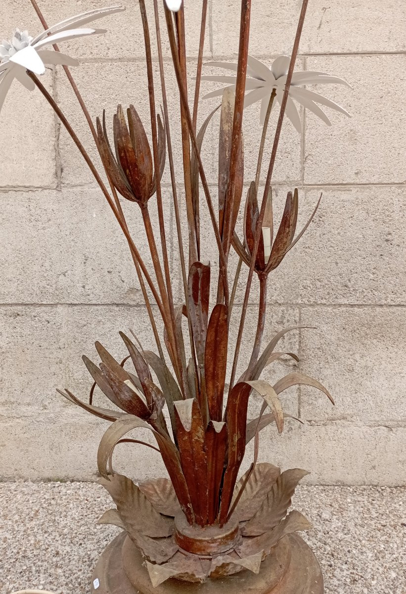 Lampadaire bouquet de fleurs maison Jansen-photo-3