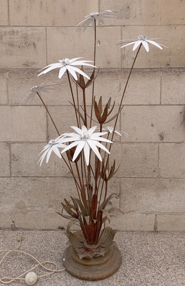 Lampadaire bouquet de fleurs maison Jansen
