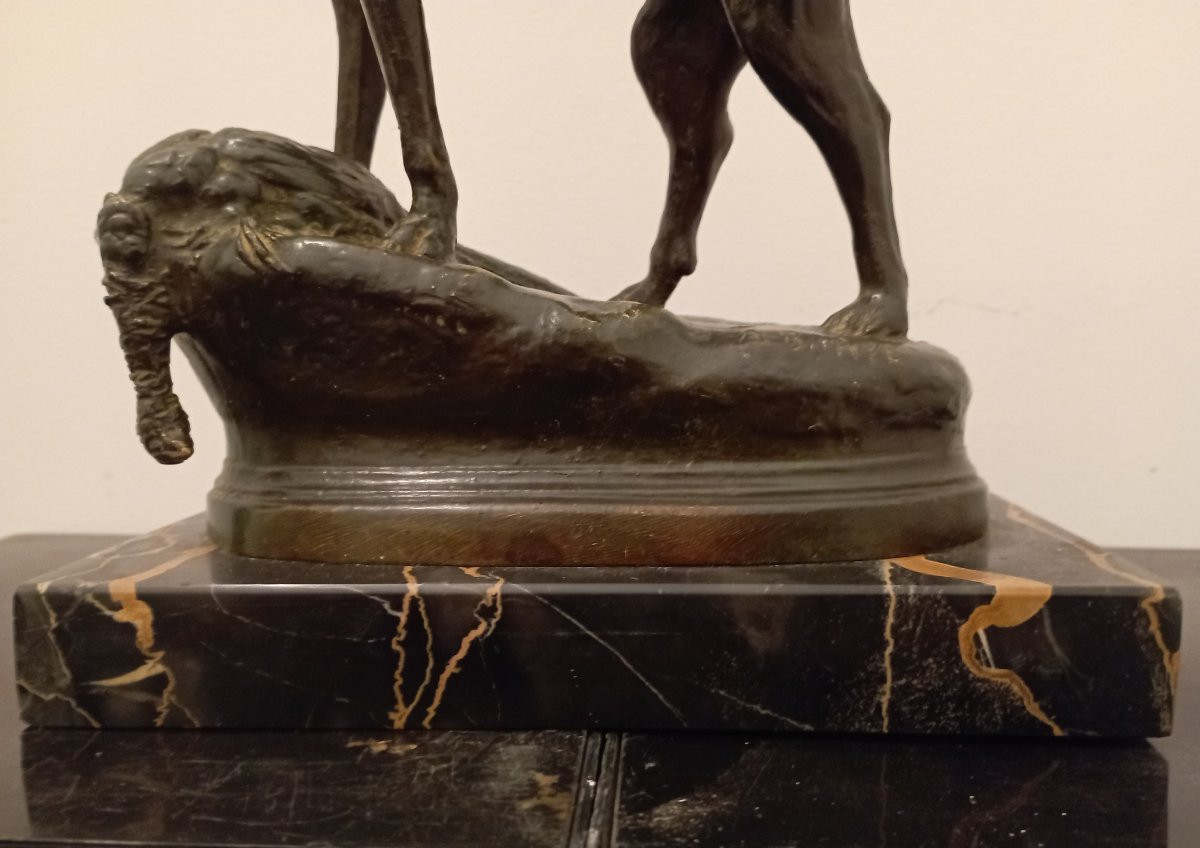 Bronze Sculpture Spaniel By A. Barye-photo-3