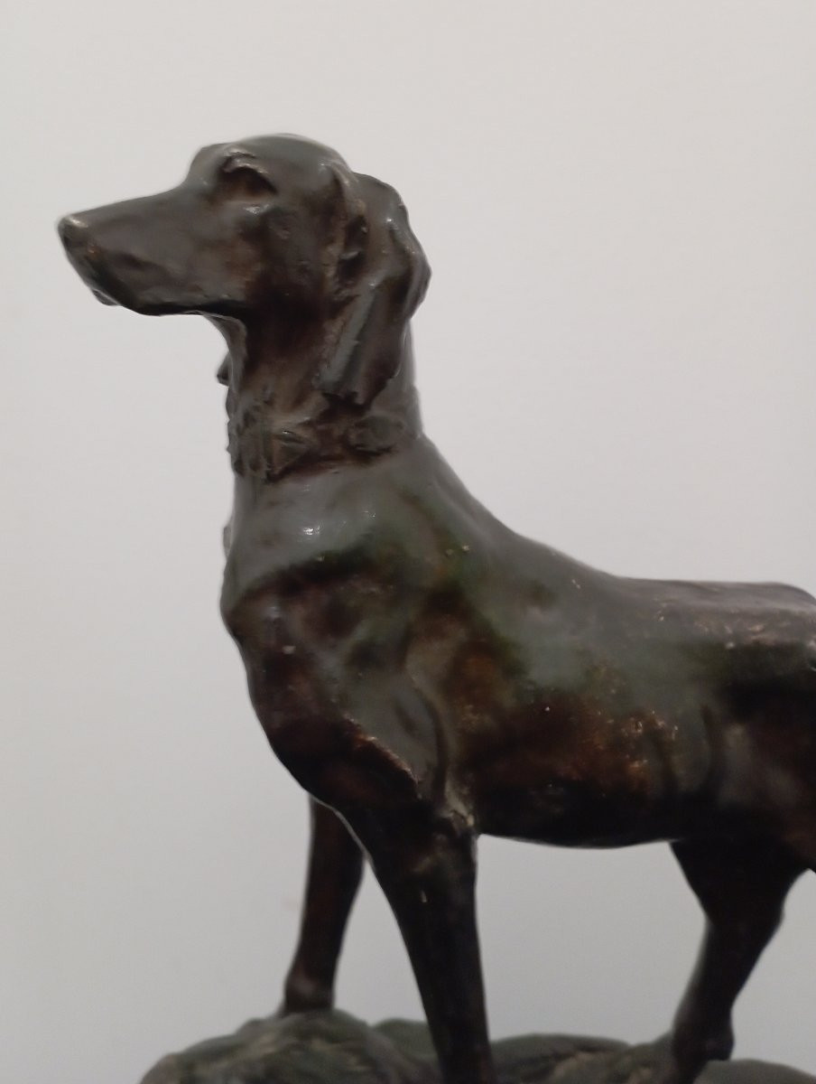 Bronze Sculpture Spaniel By A. Barye-photo-4