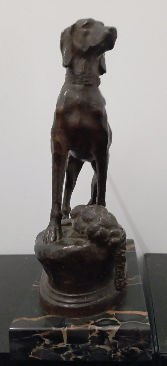 Bronze Sculpture Spaniel By A. Barye-photo-1