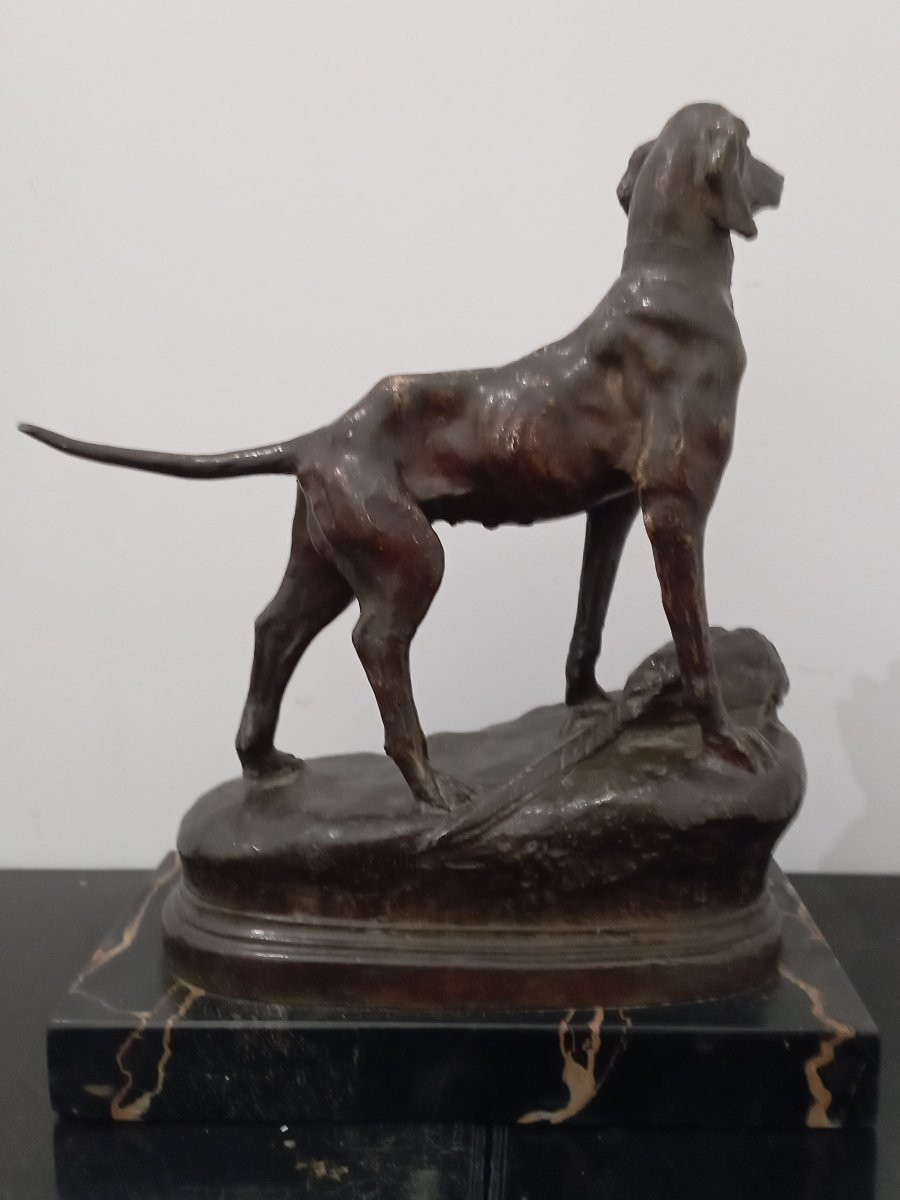 Bronze Sculpture Spaniel By A. Barye-photo-3