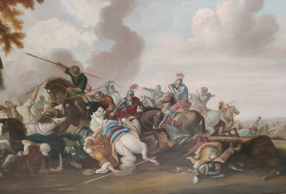 Grand tableau de scène de bataille-photo-4