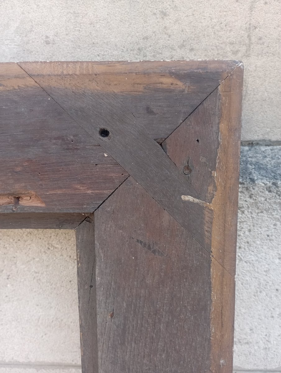 Grand cadre en bois sculpté et doré du XVIII ème siècle-photo-1