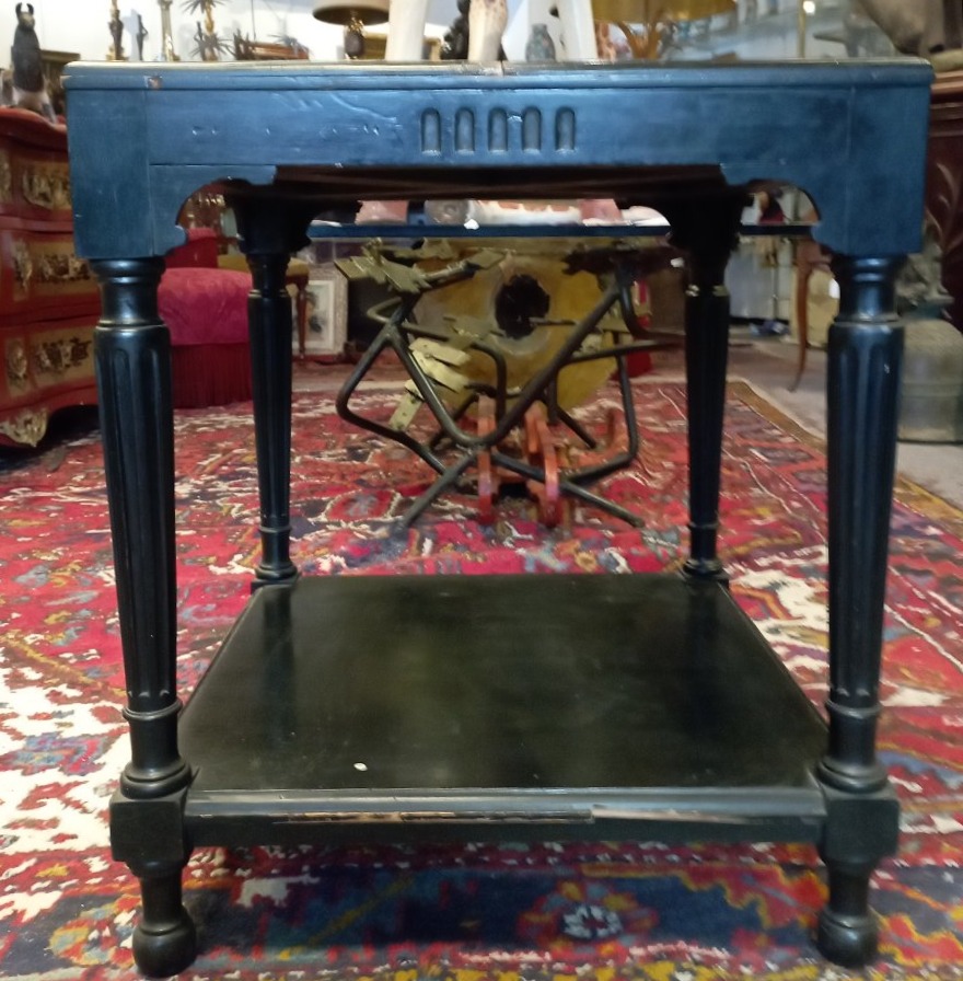 Table d'appoint plateau en marbre peint-photo-2