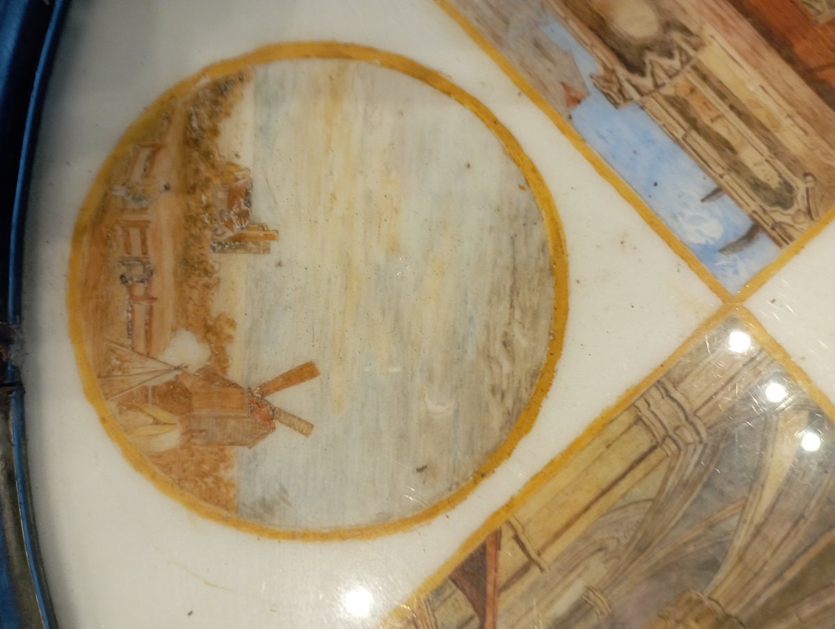 Table d'appoint plateau en marbre peint-photo-2