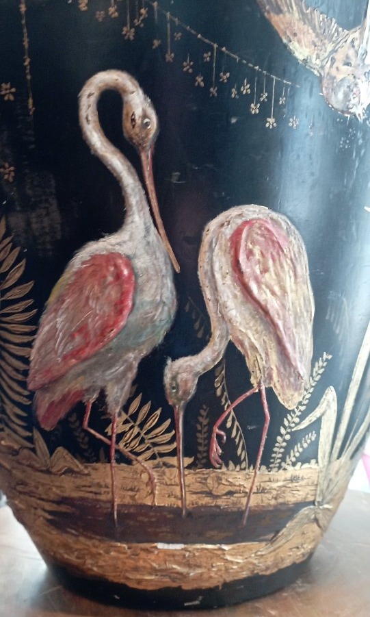 Grand vase en terre cuite émaillée-photo-2