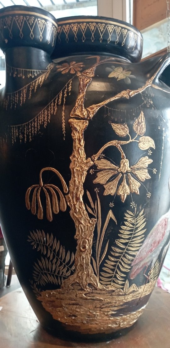 Grand vase en terre cuite émaillée-photo-4