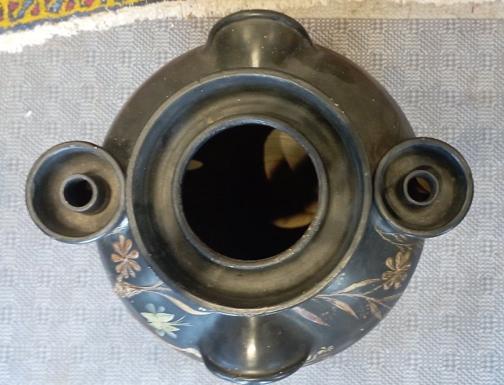 Grand vase en terre cuite émaillée-photo-1