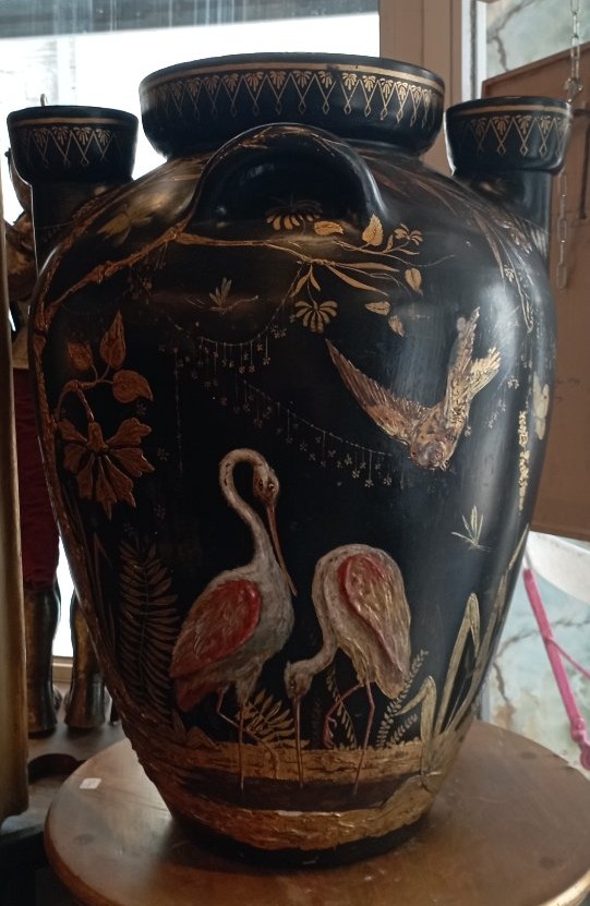 Grand vase en terre cuite émaillée