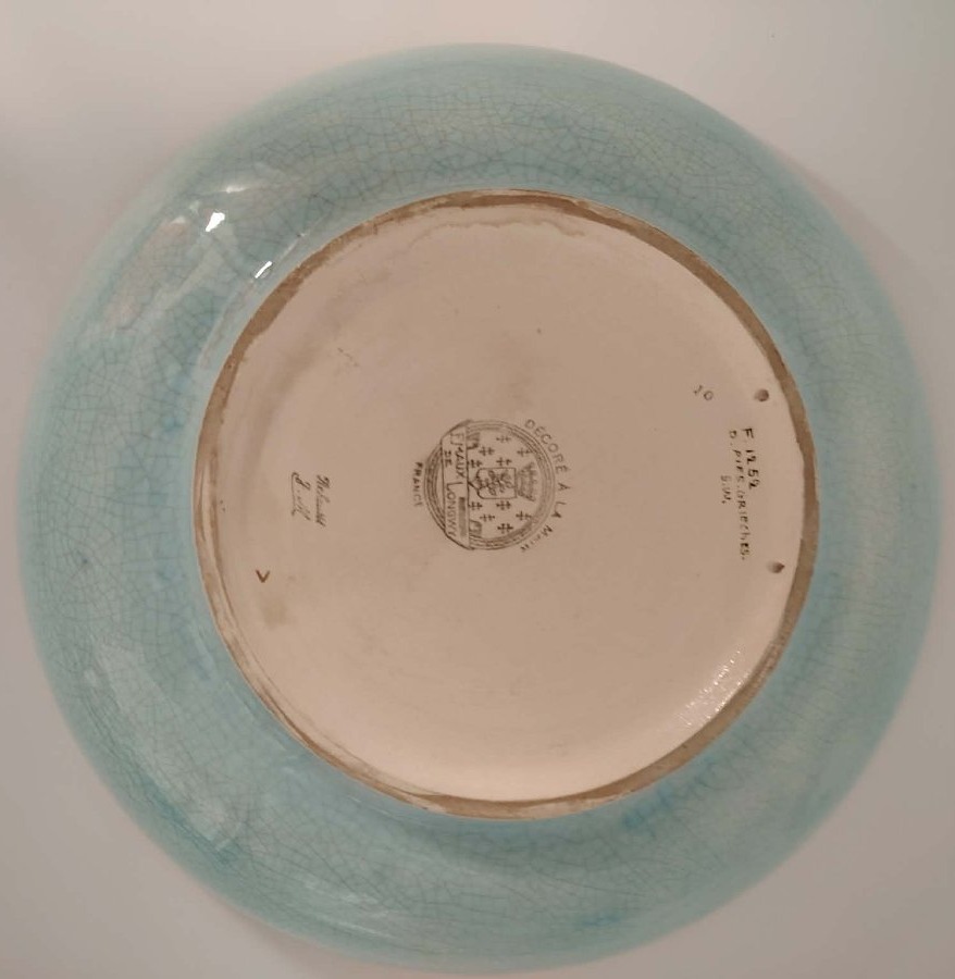 Large Longwy Earthenware Plate, 1920s–1930s-photo-2