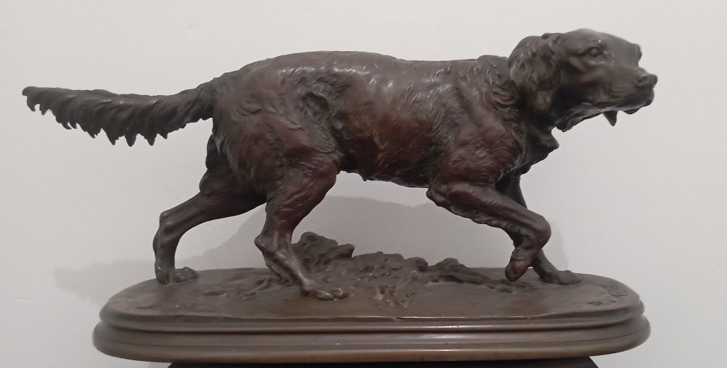 Sculpture Titled “breton Spaniel” By P.j. Mène, Cast By Susse Frères