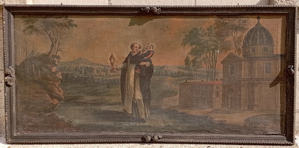 Grande huile sur toile religieuse du XVIII ème siècle