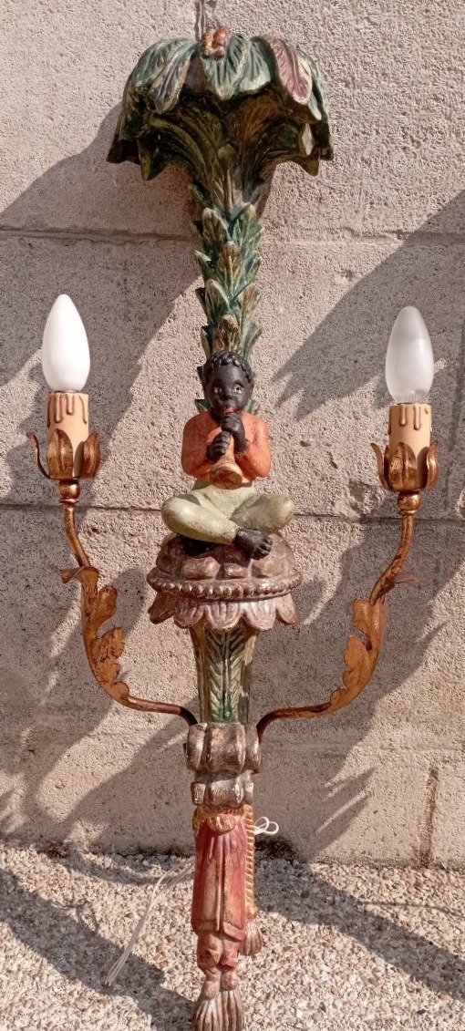 Carved Wooden Wall Sconces -photo-2