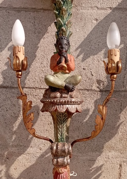 Carved Wooden Wall Sconces -photo-3