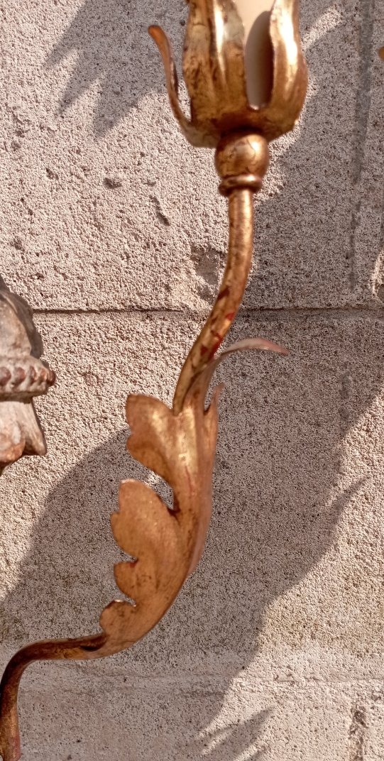 Carved Wooden Wall Sconces -photo-2