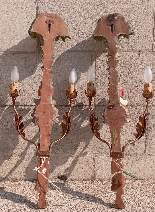 Carved Wooden Wall Sconces -photo-3