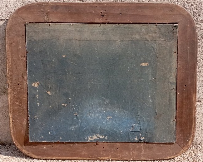 Peinture en ''fixé sous verre'' d'un dirigeable français -photo-1