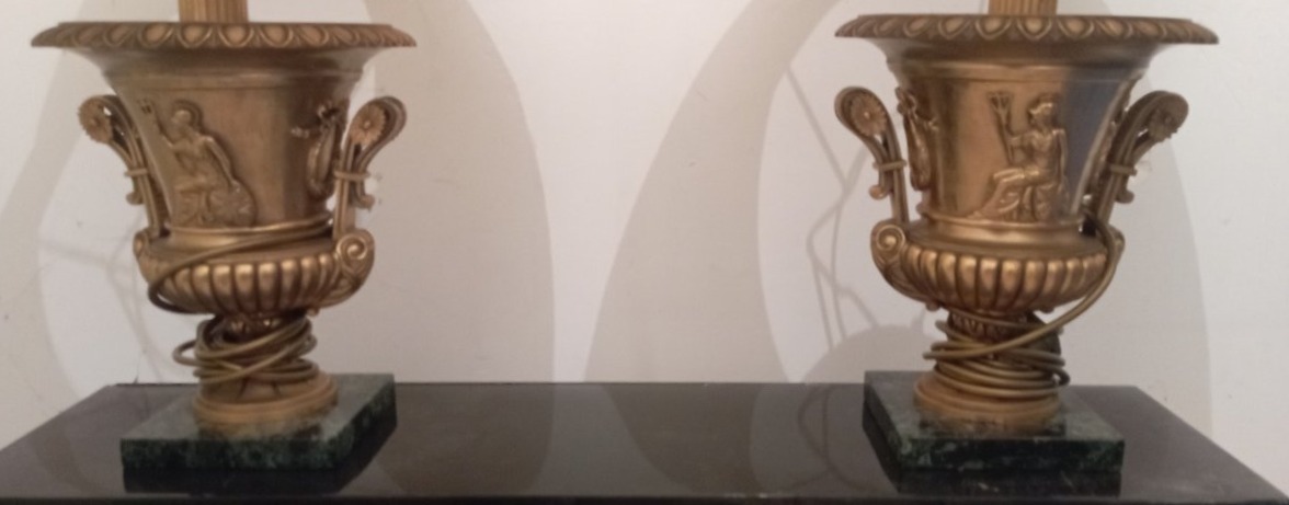Pair Of "medici Vase" Bronze Lamps-photo-1