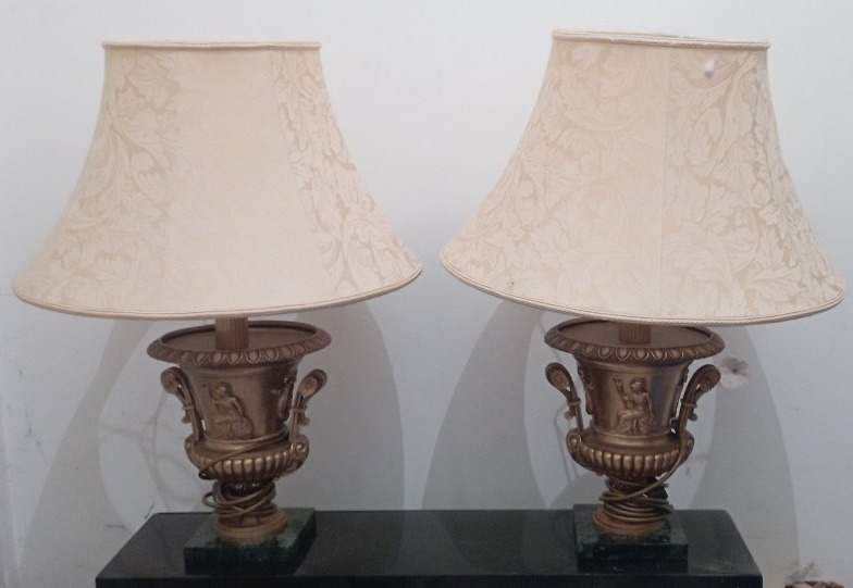 Pair Of "medici Vase" Bronze Lamps