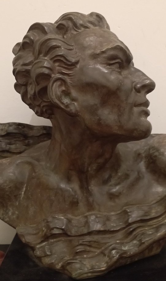 Art Deco Bronze Bust Of Mermoz -photo-3